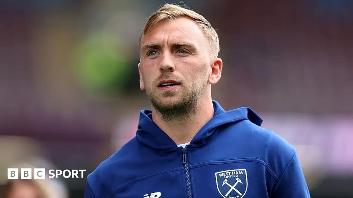 West Ham United player in team hoodie before match