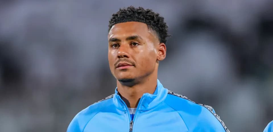 Player in blue training gear on the field