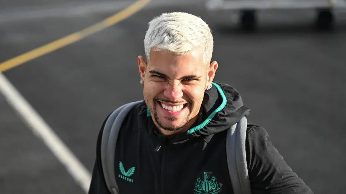Player smiling while wearing Newcastle training gear