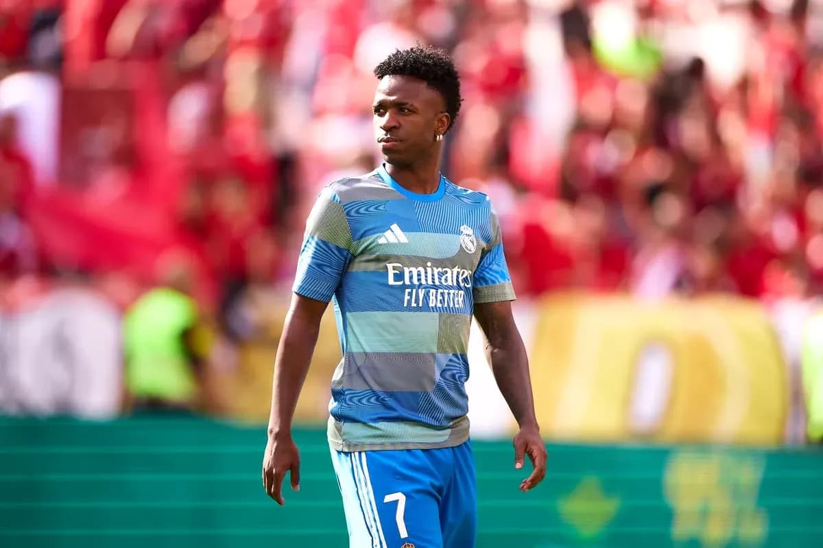 Player in Real Madrid jersey on the field