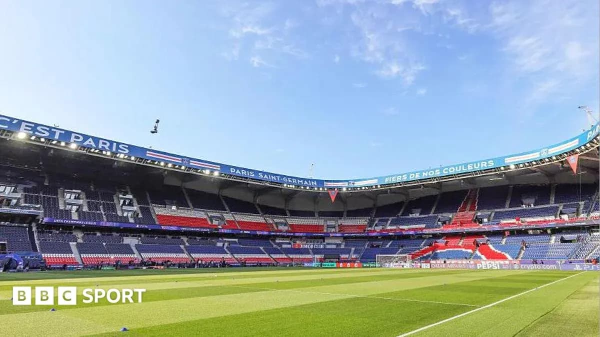 Empty stadium interior of Paris Saint-Germain