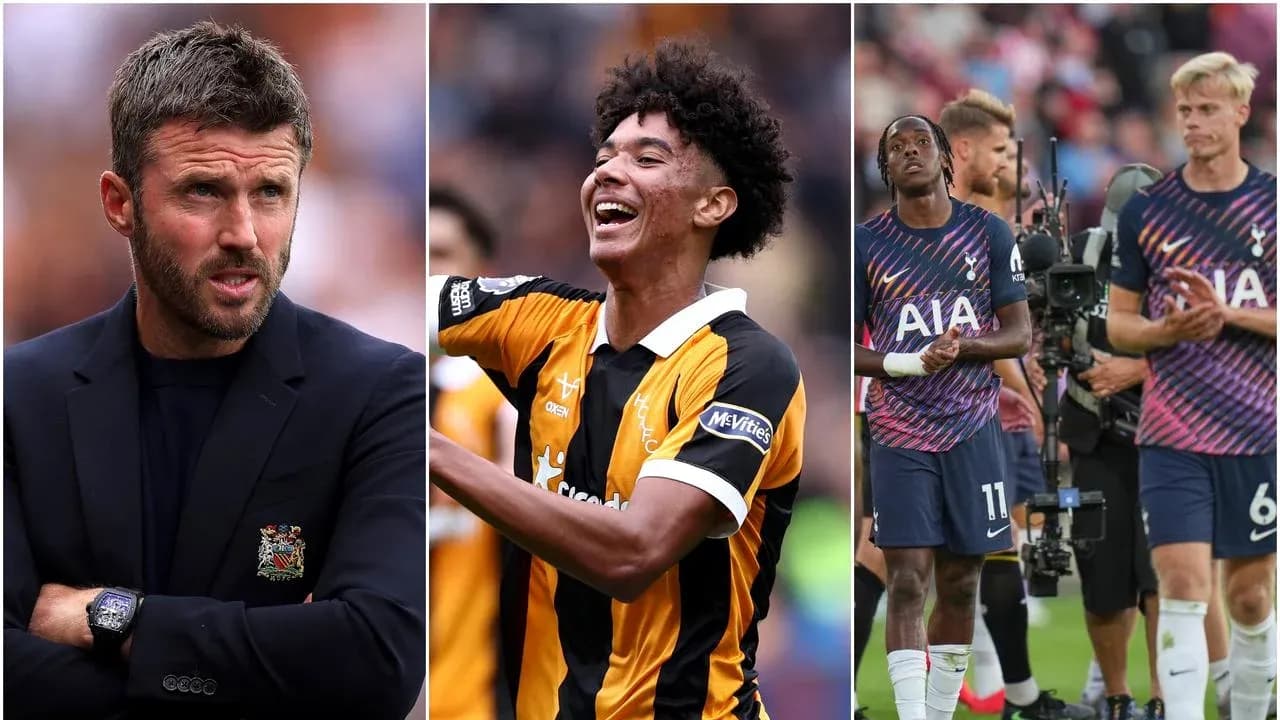 Coach, player celebrating, and Tottenham players during match