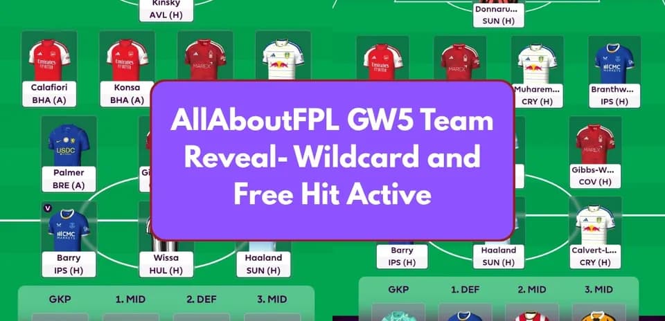 Fantasy Premier League team lineup with player names and stats