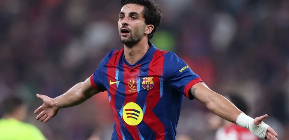 Player celebrating a goal in Barcelona jersey