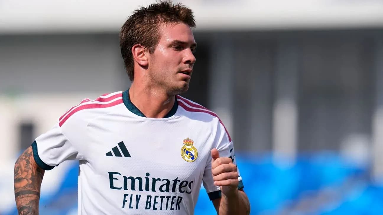 Player running during training session with Real Madrid