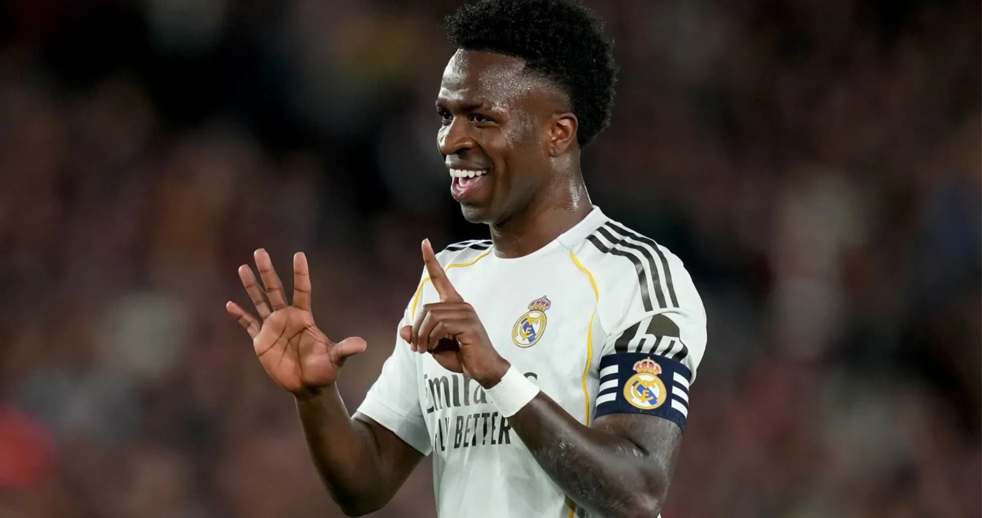 Vinícius Júnior celebrating during a match