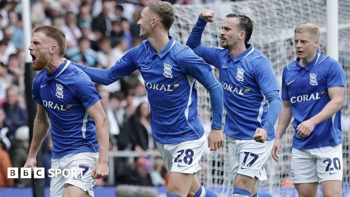 Birmingham City players celebrating a goal on field
