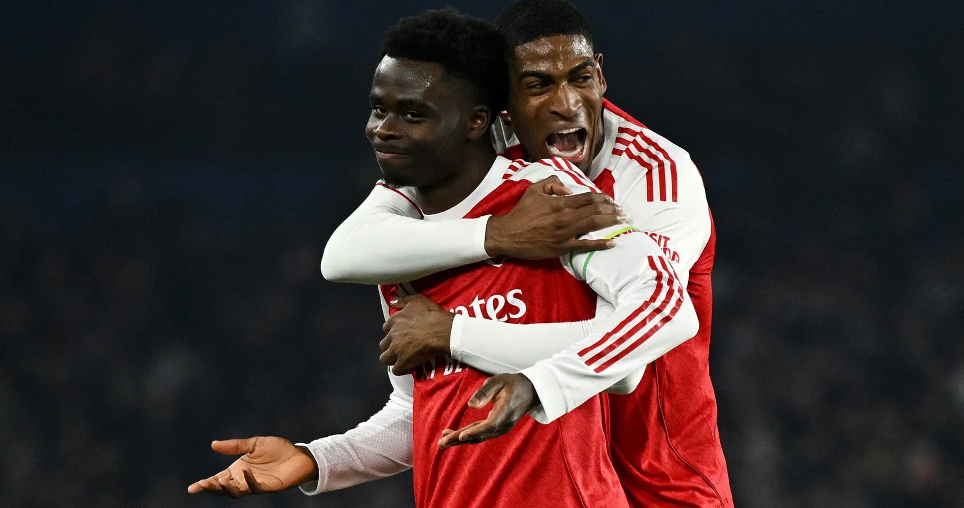 Arsenal players celebrating during a match