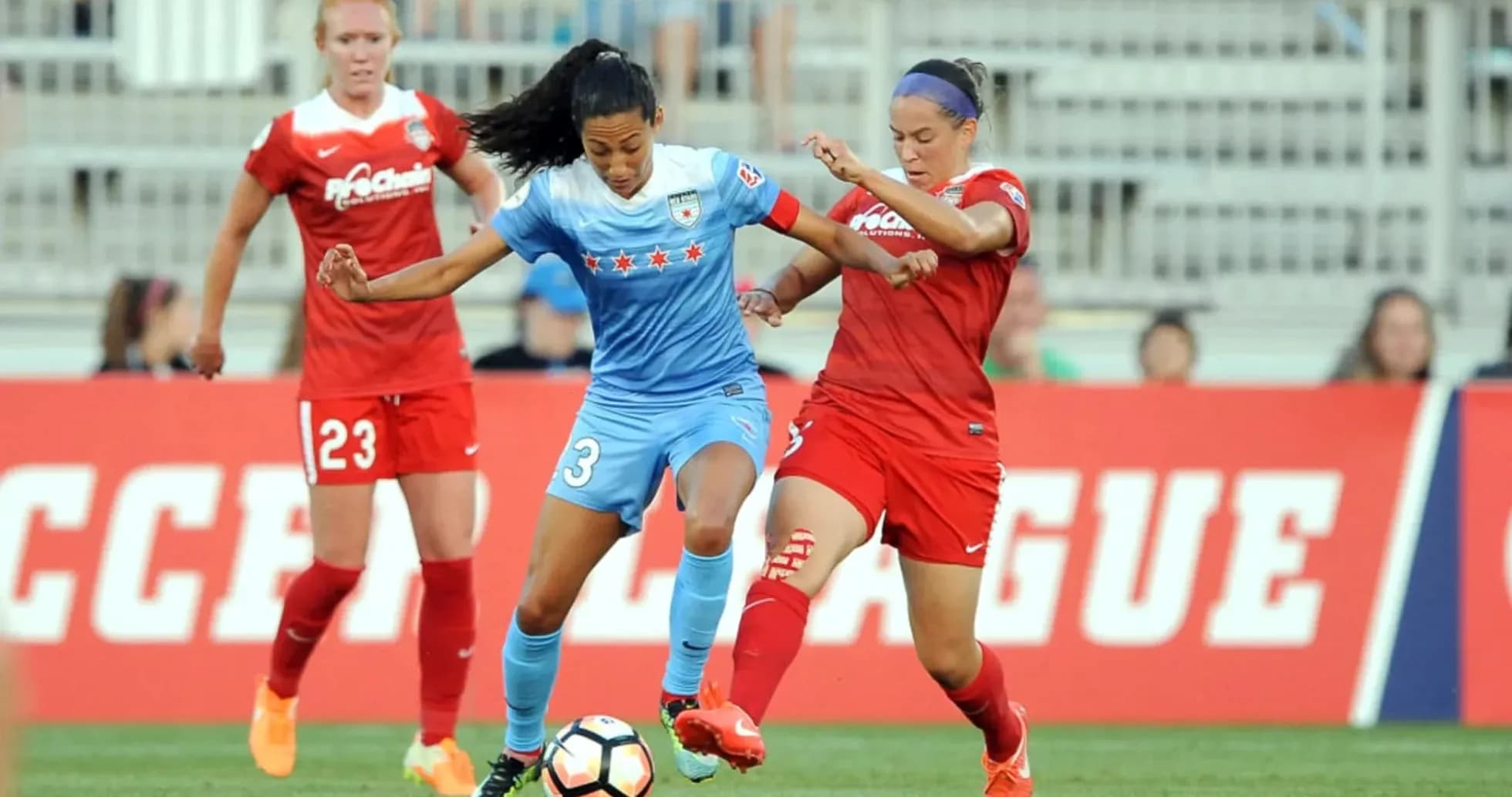 Chicago Red Stars player in action against Washington Spirit