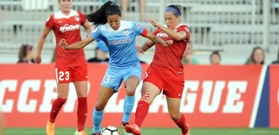 Chicago Red Stars player in action against Washington Spirit