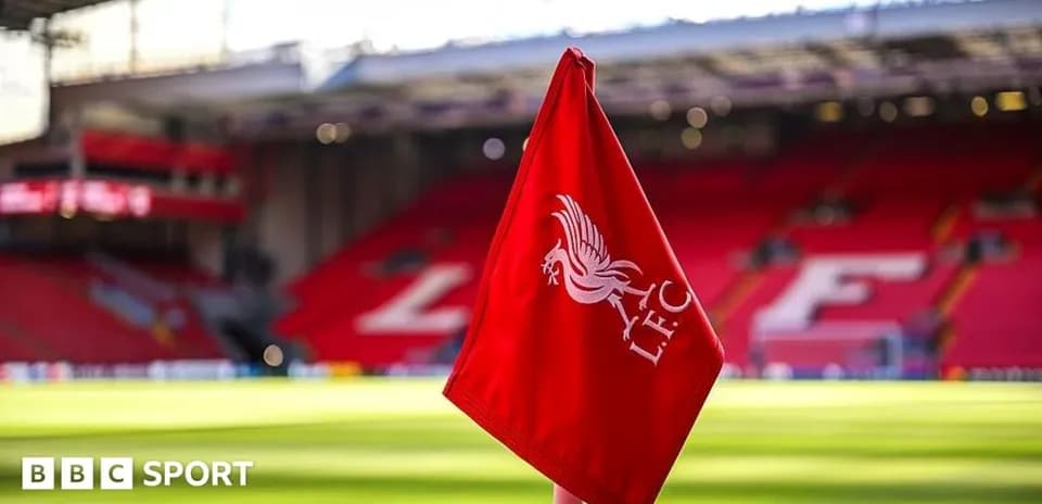 Liverpool corner flag in Anfield stadium
