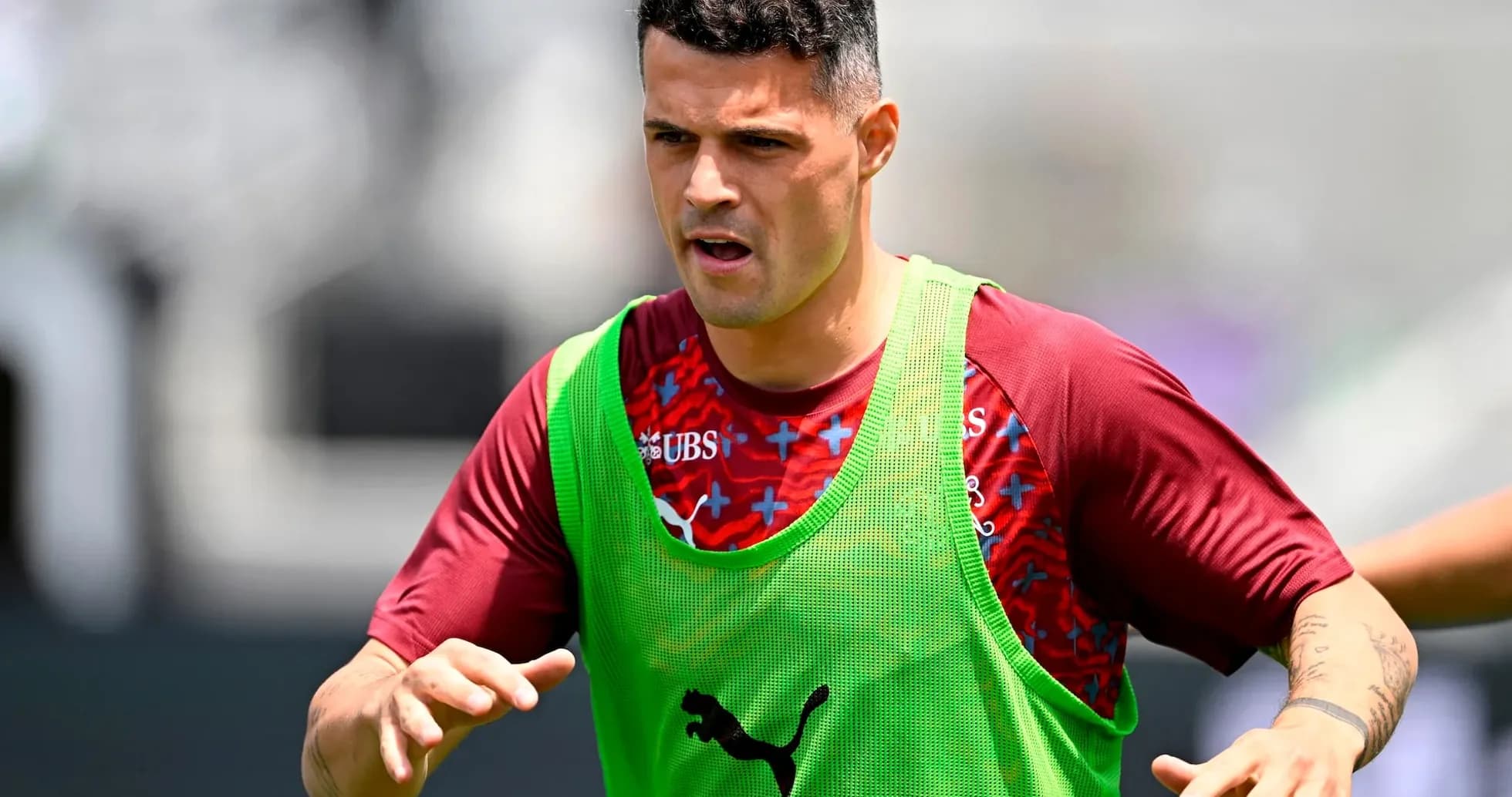 Granit Xhaka training before World Cup match
