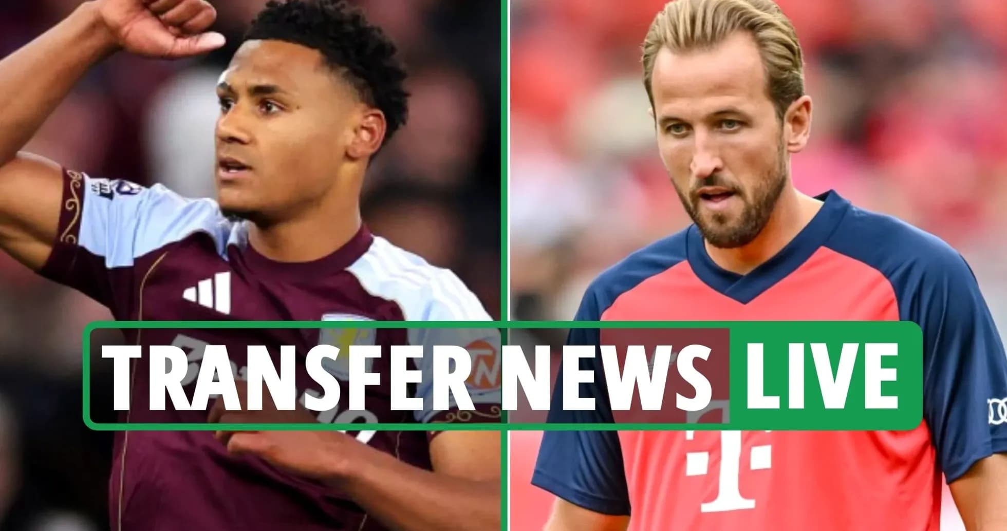 Two football players during transfer news coverage