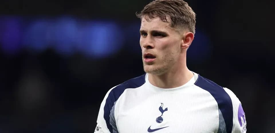 Tottenham player during match, focused expression