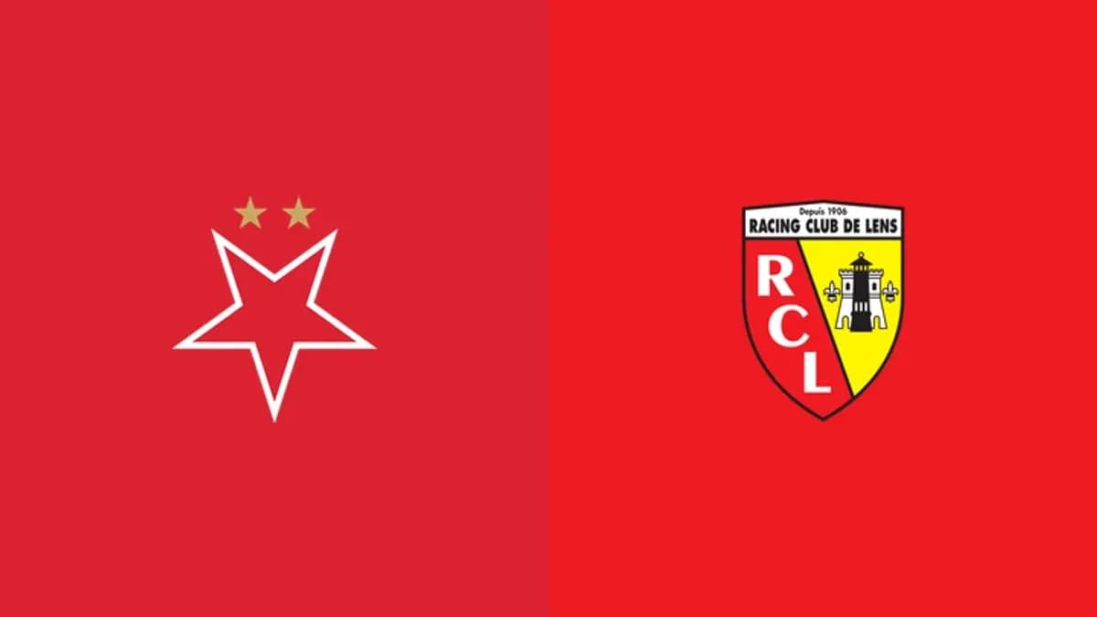 Logos of Crvena Zvezda and Racing Club de Lens