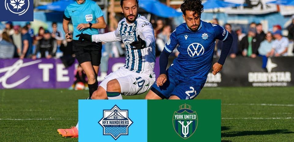 HFX Wanderers player challenges York United player