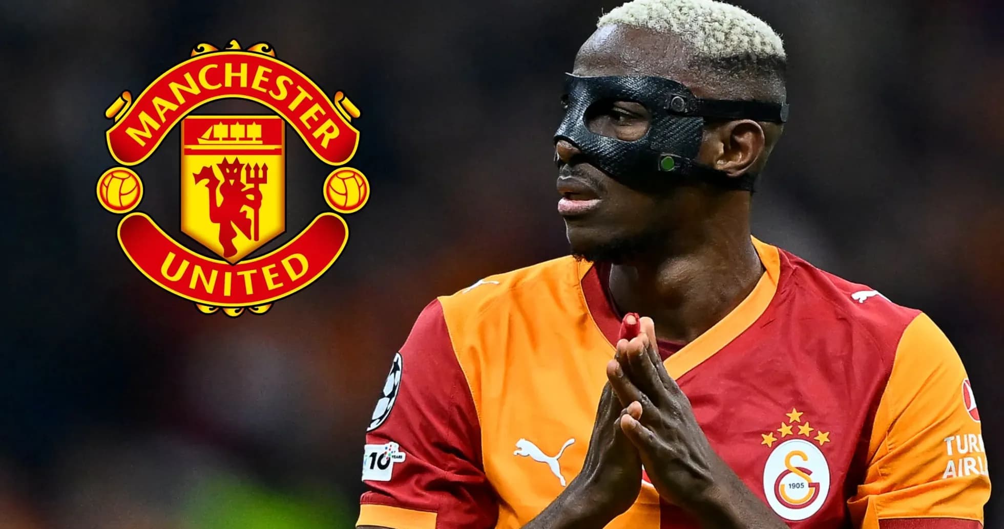 Player wearing a mask during match with team logo