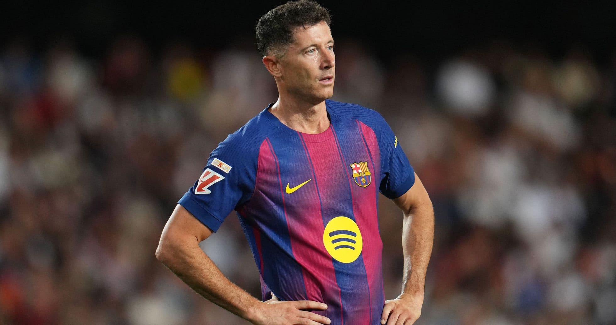 Player in Barcelona jersey during match