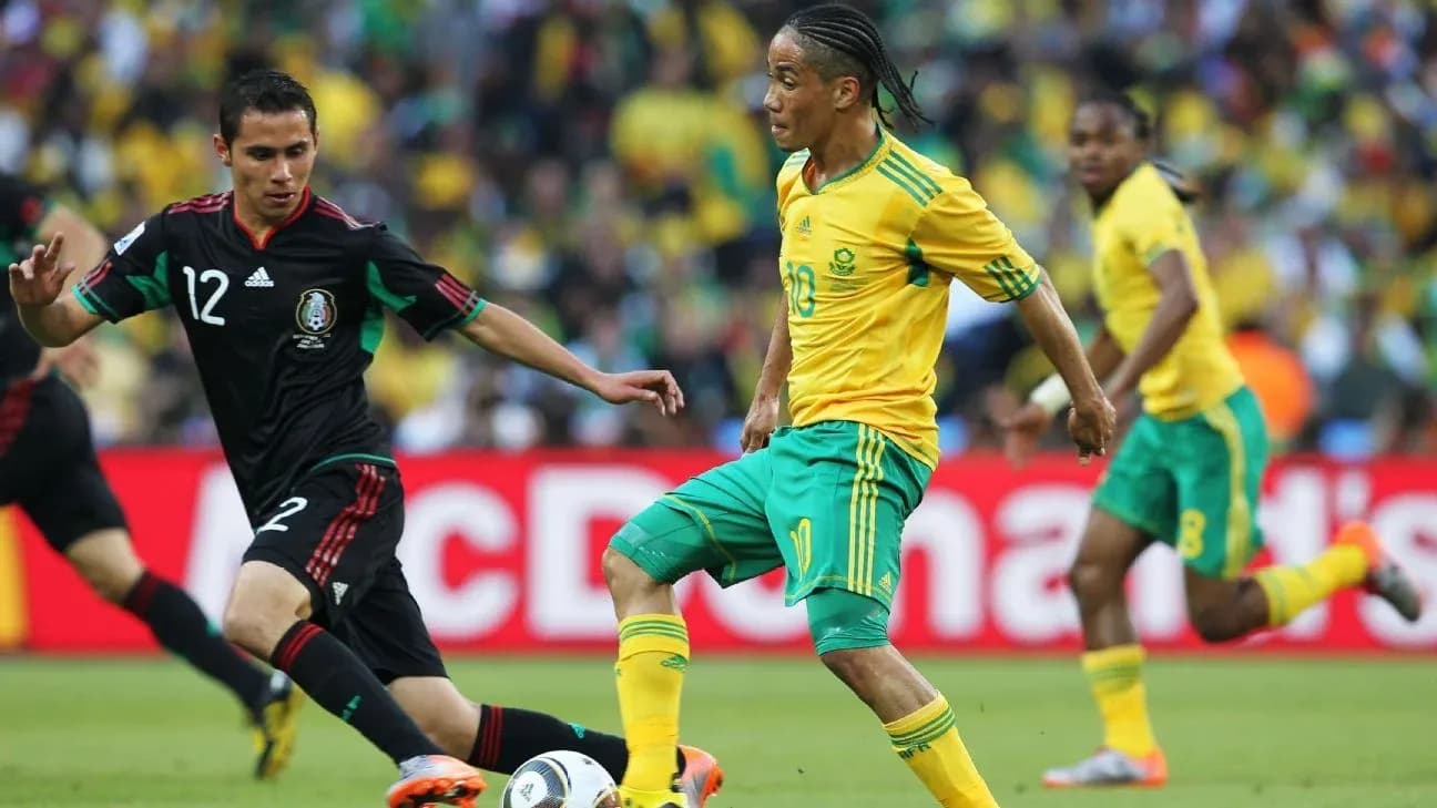Player dribbling the ball during a soccer match