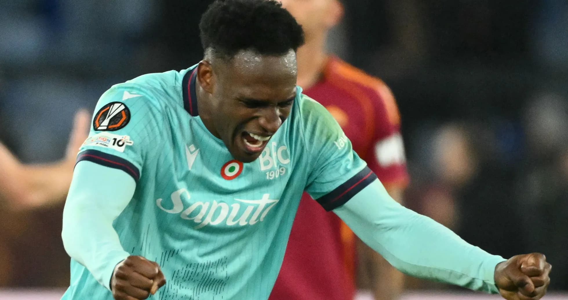 Player celebrating during a UEFA Europa League match