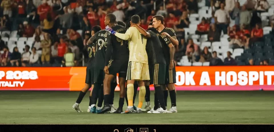 Los Angeles FC II celebrating victory after match