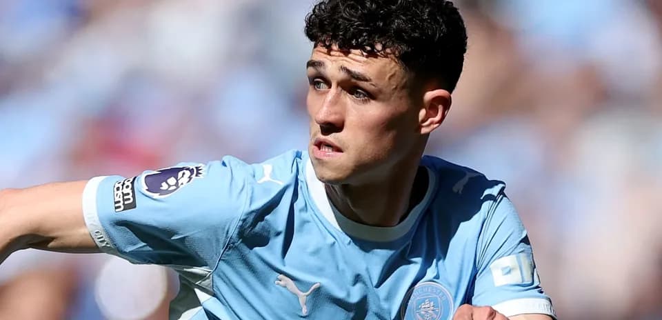 Phil Foden in action during a match