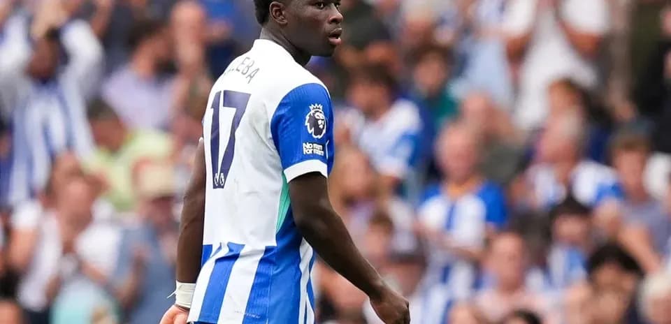 Player in blue and white kit on the field