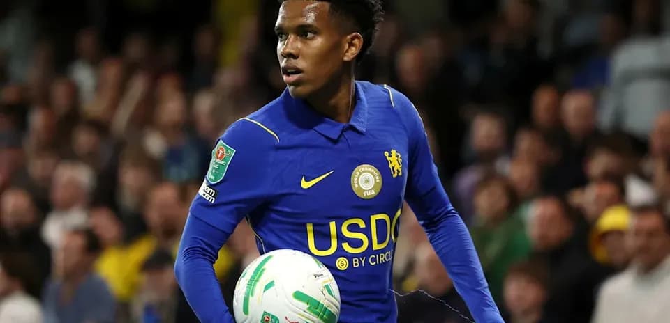 Player in blue jersey holding ball on pitch