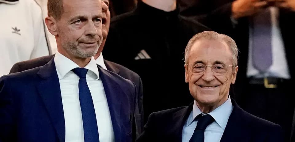 Aleksander Ceferin and Florentino Perez at event