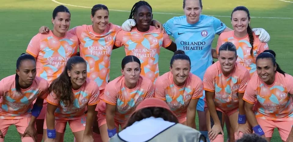 Orlando Pride women's team posing for photo