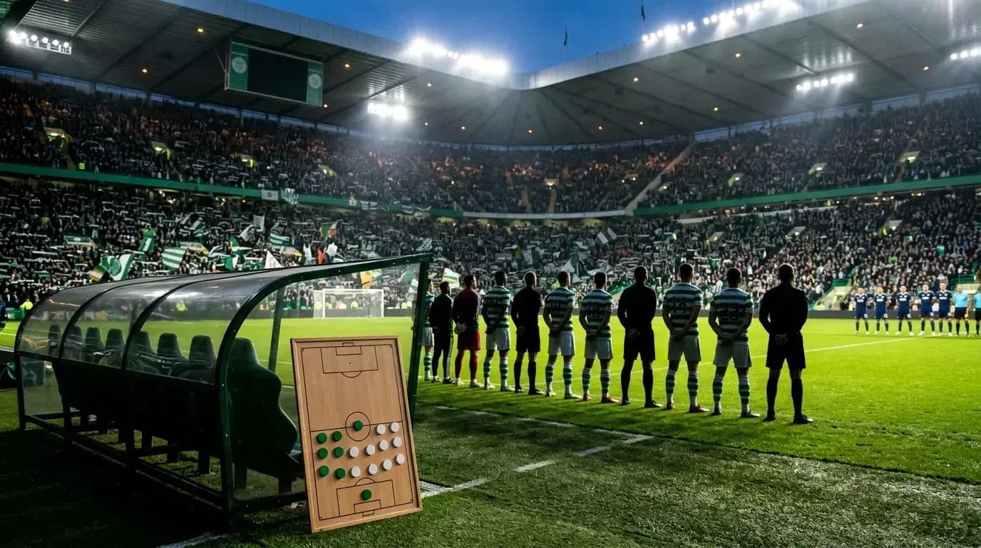 Celtic players lined up before Champions League match