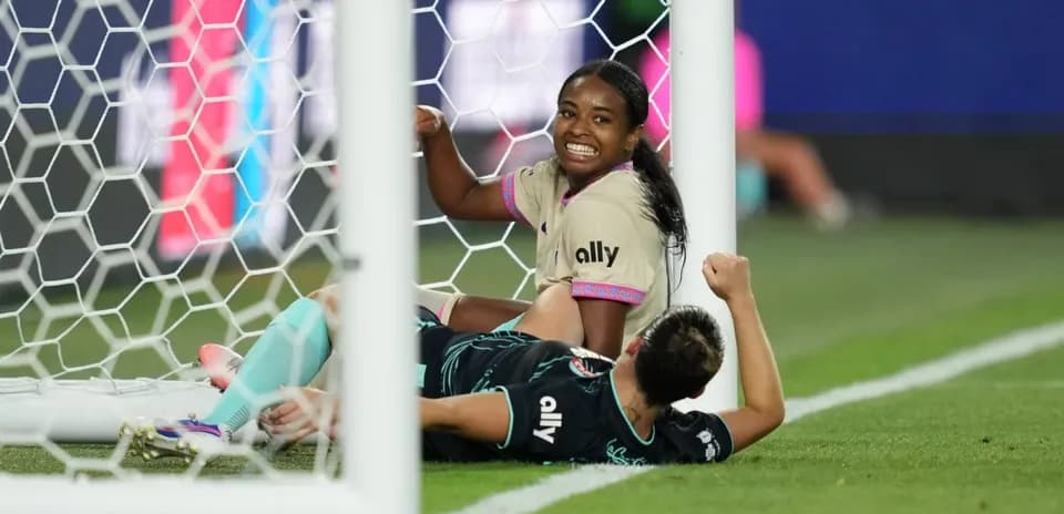 Player celebrating after scoring a goal