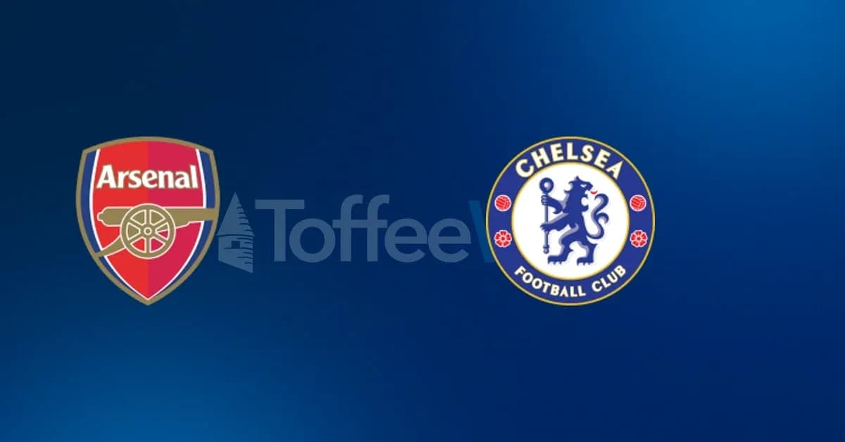 Logos of Arsenal and Chelsea football clubs