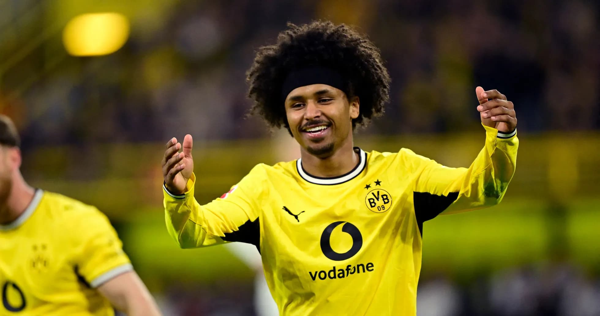Player celebrating during Borussia Dortmund match