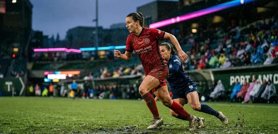 Portland Thorns player running with the ball