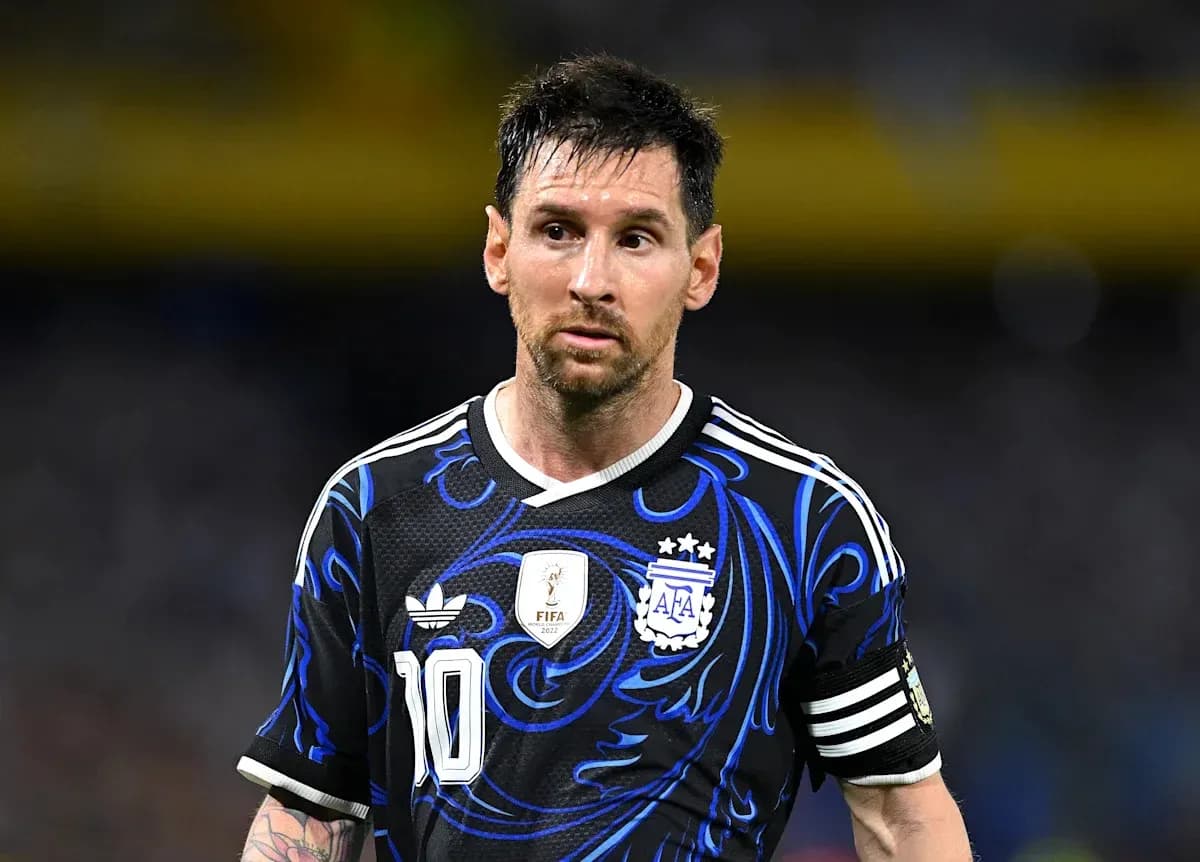Player wearing Argentina jersey during match