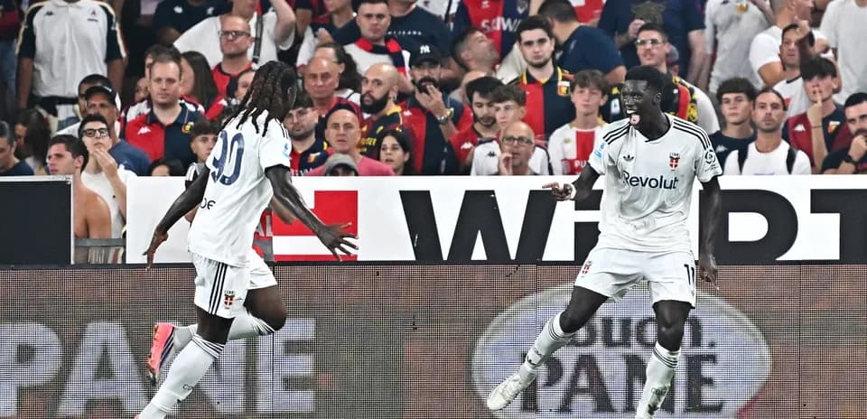 Players celebrating a goal during Serie A match
