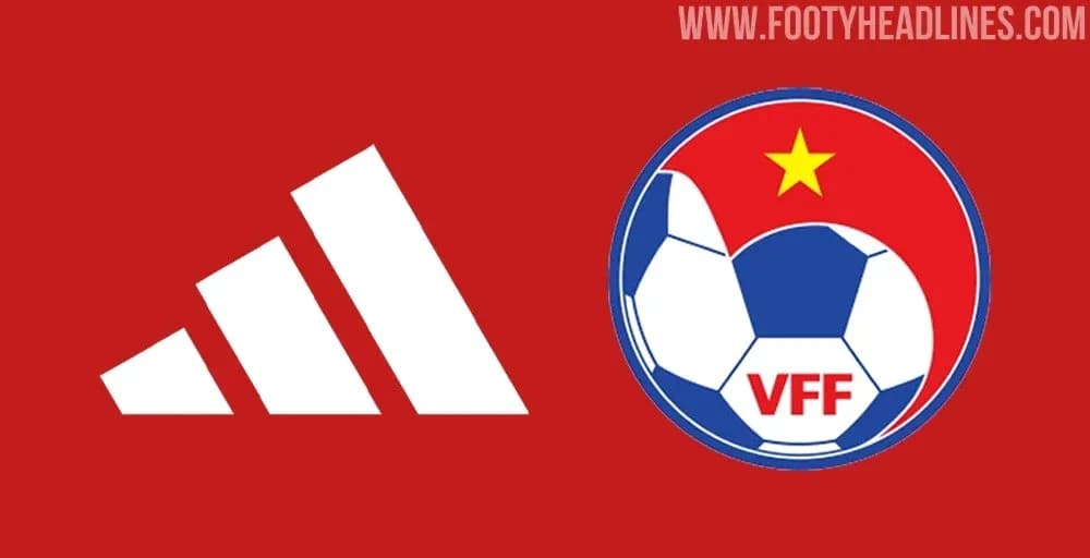 Adidas logo and Vietnam Football Federation emblem