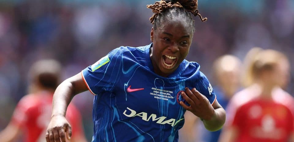 Chelsea player celebrating during FA WSL match