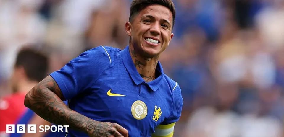 Player celebrating in Chelsea kit during match