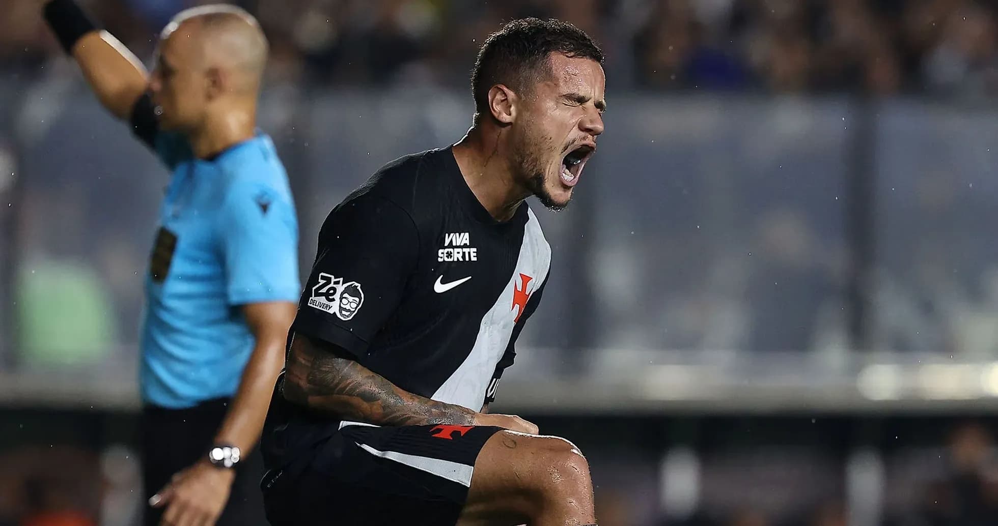 Player celebrating passionately during a match