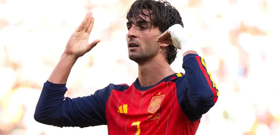 Player gesturing during a football match