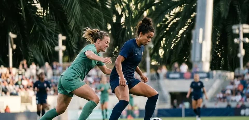 Player dribbling the ball during match action