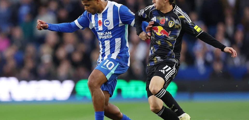 Brighton player challenged by Leeds opponent