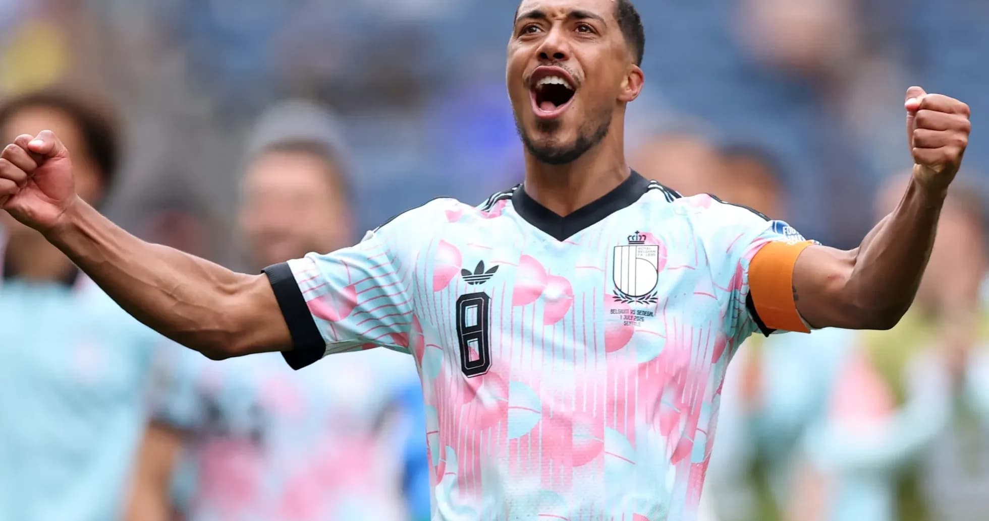 Belgium player celebrating during World Cup match