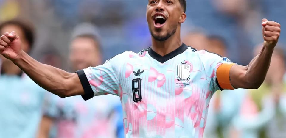 Belgium player celebrating during World Cup match