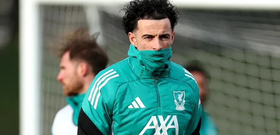 Player in Liverpool training gear during practice session