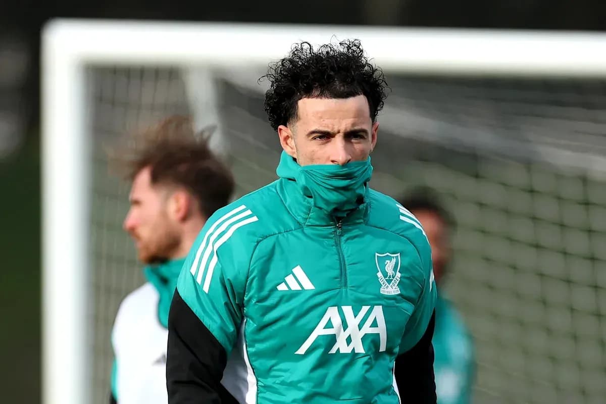 Player in Liverpool training gear during practice session