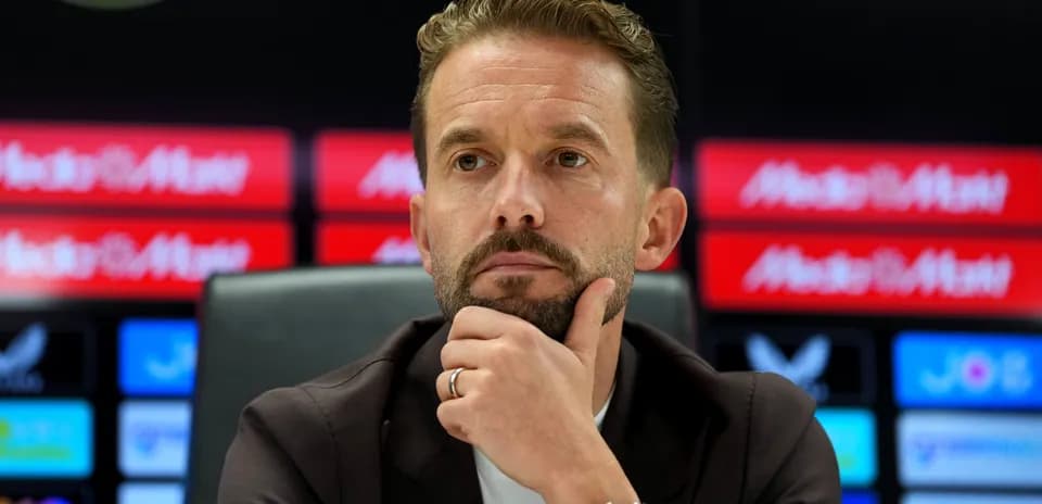 Manager speaking during a press conference