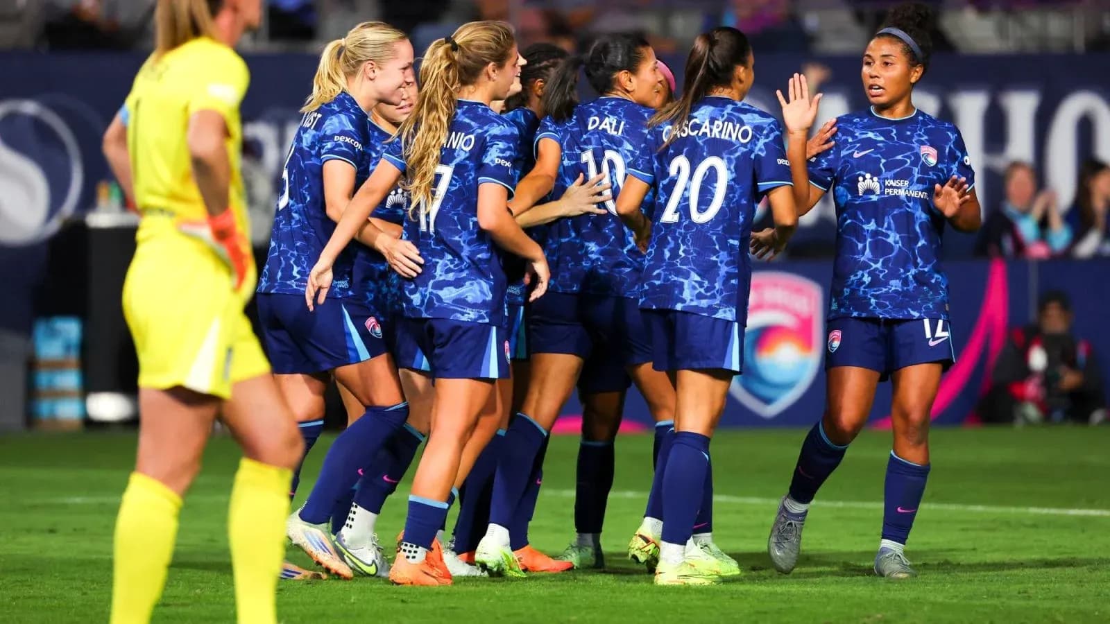 Celebration of North Carolina Courage W players